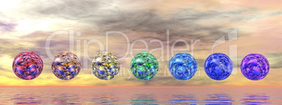 Chakra spheres - 3D render