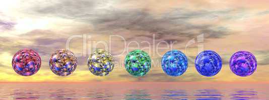 Chakra spheres - 3D render