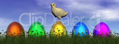 Easter eggs - 3D render