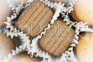 Verschiedene Sorten Kekse in der Dose, Detailaufnahme