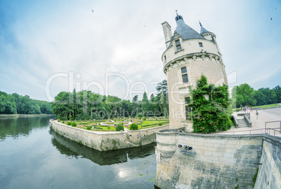 Castle Chenonceau on the River Cher (near village Chenonceaux, F