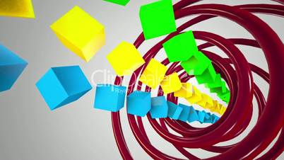 Colored Cubes at white background