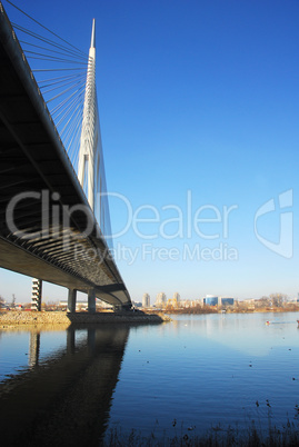 Ada bridge tower in Belgrade, Serbia