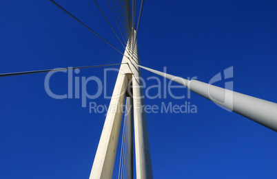 Details of Ada bridge tower in Belgrade, Serbia