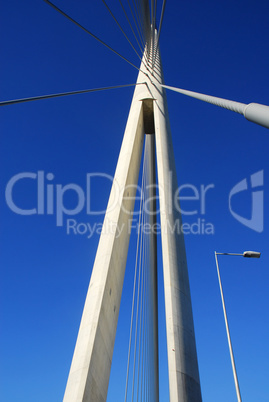 Details of Ada bridge tower in Belgrade, Serbia