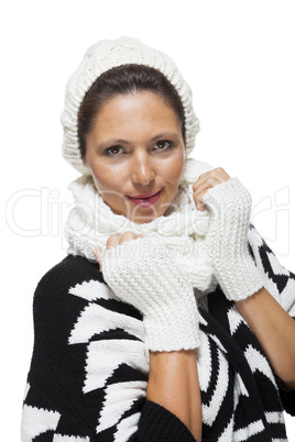 Attractive elegant woman in winter fashion