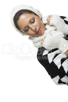 Attractive elegant woman in winter fashion