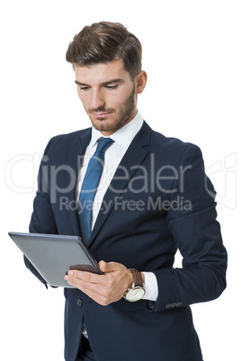 Businessman using a tablet computer