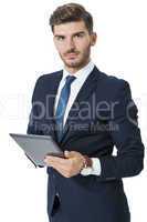 Businessman using a tablet computer