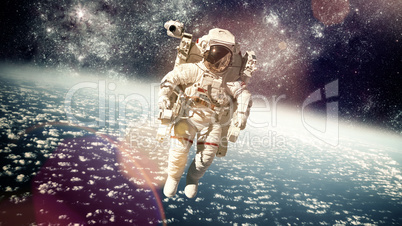 Astronaut in outer space Astronaut in outer space