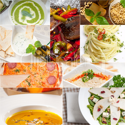 healthy and tasty Italian food collage