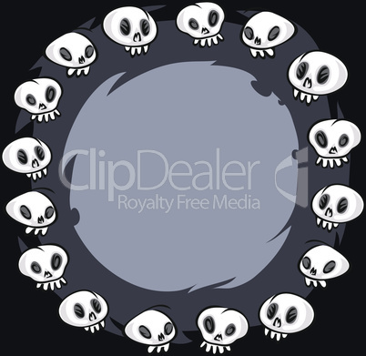 Cartoon Skulls Round Frame