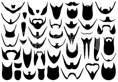 Set of different beards