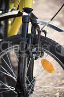 front brake mountain bike close up