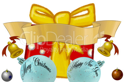 Weihnachts Paket, Kugeln und Banner