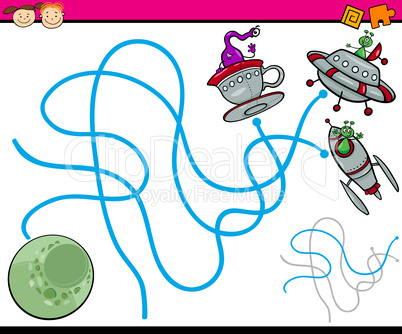 paths or maze cartoon game