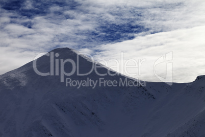 Winter mountains in morning