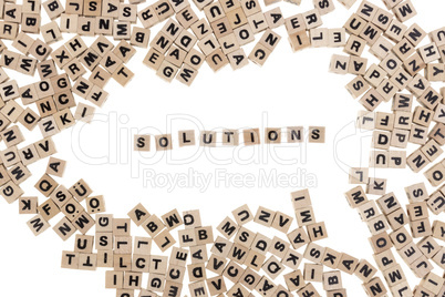 solutions written in small wooden cubes