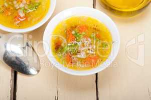 Syrian barley broth soup Aleppo style