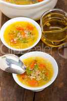 Syrian barley broth soup Aleppo style