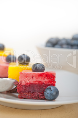 strawberry and mango mousse dessert cake