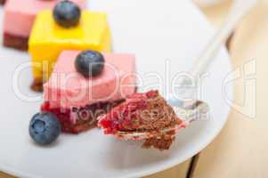 strawberry and mango mousse dessert cake