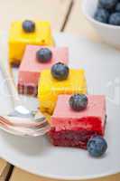 strawberry and mango mousse dessert cake