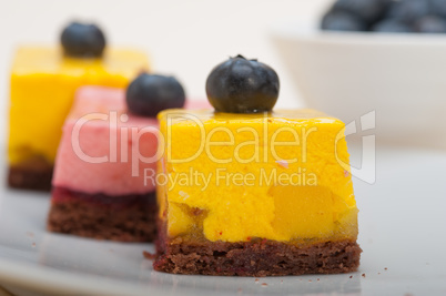 strawberry and mango mousse dessert cake