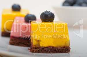 strawberry and mango mousse dessert cake