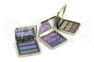 Eye shadows in gold boxes