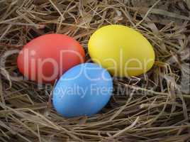 Easter eggs hay