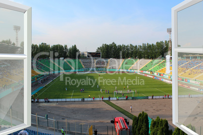 opened window to the stadium