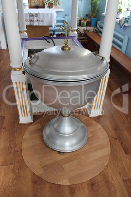 Beautiful Baptismal font using during christening