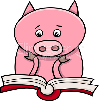 learning piglet cartoon illustration