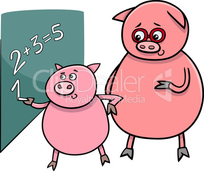 piglet at match cartoon illustration
