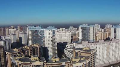 Flying Over of Residential Multistory Quarters, aerial view