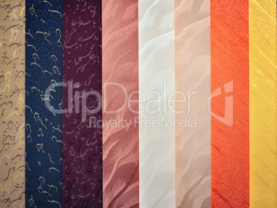 series of vertical colored blinds