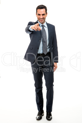 businessman pointing finger