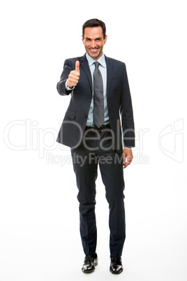 businessman smiling and giving ok