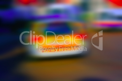 Abstract colouful background blur of a police car