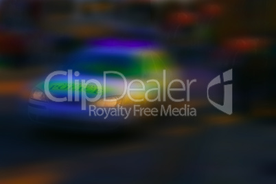 Abstract colouful background blur of a military police car