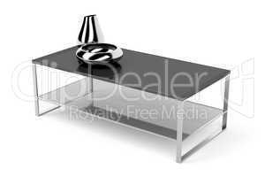 Black glass coffee table