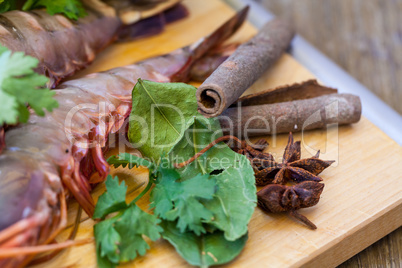 Ingredients for Thai tom yam soup