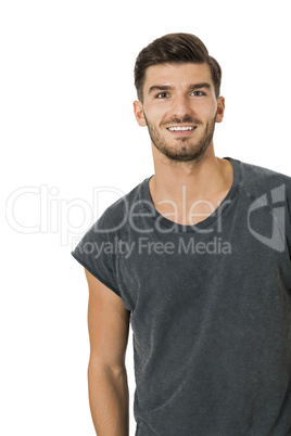 Handsome bearded young man with a lovely smile