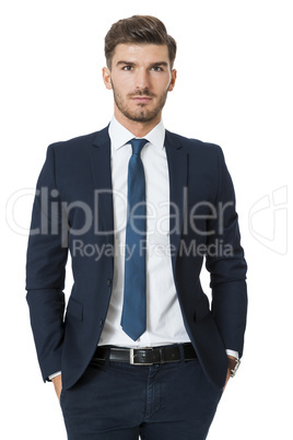 Stylish successful young businessman