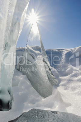 Icicles and sun