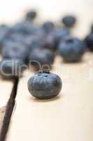 fresh blueberry on white wood table
