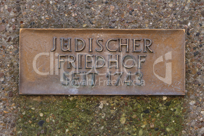 Schild vor dem Jüdischen Friedhof, Hameln