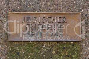 Schild vor dem Jüdischen Friedhof, Hameln