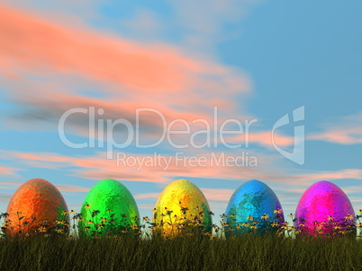 Easter eggs - 3D render